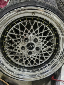 jnc18寸抛边轮毂 5x114.3 前9j后10j 轮胎嘎