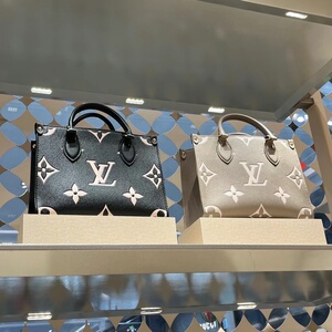 lv on the go pm大象灰皮包小号印花/黑色皮包