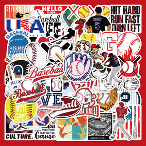 52张运动MLB棒球联盟球队贴纸卡通酷炫创意涂鸦手绘装饰手账