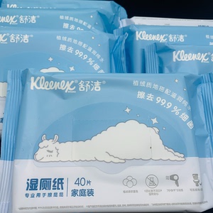 舒洁（Kleenex）湿厕纸 40片*12包 擦除99%细菌