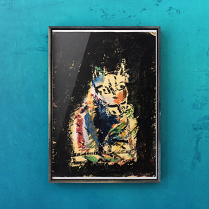 堀尾贞治《猫》日本当代艺术家画家综合材料绘画作品原作潮流艺术