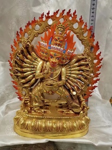 35cm 独身大威德金刚 护法佛像 单身大威德