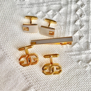 givenchy纪梵希 金色袖扣vintage打标中古