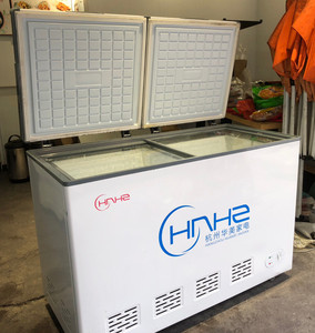 hmhz/华美冰柜商用家用大容量冷藏冷冻保鲜柜 卧式双温蝶形