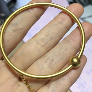 古法潘家手镯 足金999可diy穿金珠 圈口克重可选