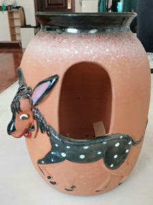 驴脾气俄罗斯陶罐插花瓶，做工精细非常精美的工艺品