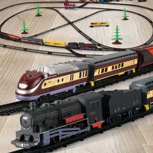火车轨道玩具 仿真动车大型超长充电动套装复古男孩生日礼物高铁