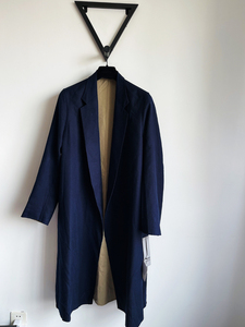 Dior 男士 深蓝色 双面山羊绒材质 薄大衣