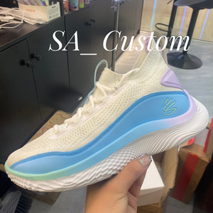 库里8 棉花糖鸳鸯配色  专用安格鲁斯颜料喷绘渐变色  防水