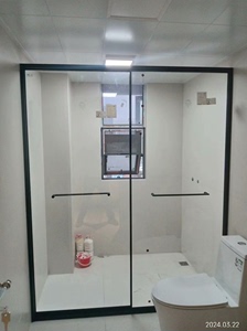 320/平方极窄淋浴隔断全包框干湿分区卫生间定制极窄左右推拉