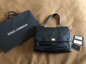 杜嘉班呐Dolce Gabbana金典鹿皮黑色包包转让，品牌