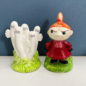 全新姆明亚美和树精陶瓷摆设存钱罐,高12cm,无盒,亚美头发