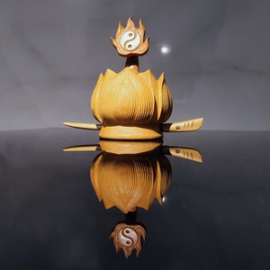 莲花冠 上清莲花冠 道士发冠 高功 小叶黄杨纯手工雕刻