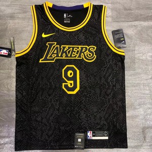 nba洛杉矶湖人黑色蛇纹9号隆多球衣 热压带芯片