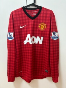 曼联1213赛季 主场球迷版长袖球衣 弗格森时代最后一冠 横