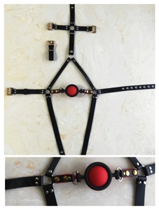 真牛皮马具口塞,情趣堵嘴口球,精工品质实物拍摄,送一个漏嘴布