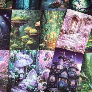 Fantasy Forest Series Material Paper Retro Fairy Tale Castle