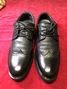 品牌playboy花花公子黑色男士商务正装皮鞋,标准尺寸41