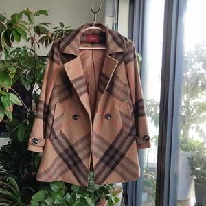 yagekaluo雅各卡洛大码羊绒大衣女47.7%羊毛咖色中