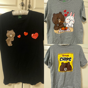 优衣库line friends布朗熊联名短袖t恤s码