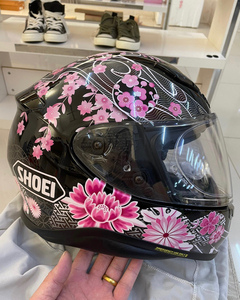 shoei z7黑粉小花樱花摩托车头盔.非arai.agv.