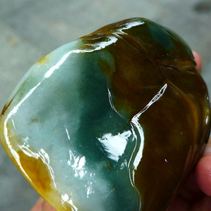 【多姿多彩起冰好种半明料】缅甸天然正品a货翡翠原石拍卖0.35kg