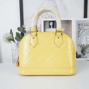 【98新】路易威登/lv 黄色漆皮贝壳包bb