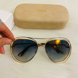 000人付款淘宝chloe/克洛伊圆框太阳镜花朵波浪形明星款蔻依女士墨镜