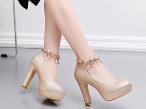 8厘米高跟鞋女粗跟春