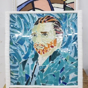 手工制作马赛克玻璃,梵高1888年自画像