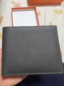 hermes/爱马仕男士钱包,全新灰色,专柜正品带包装发票.