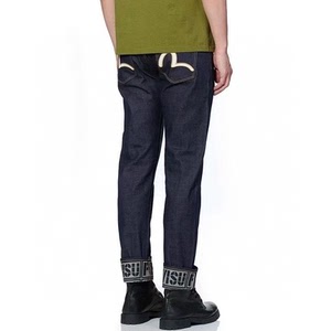 ev李福神男士早春新款水洗丹宁赤耳字母卷边牛仔裤 30.