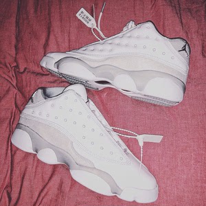 nike aj13 low 白银白猫 38.5 正