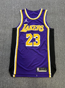 正品nike耐克湖人詹姆斯au宣告版球衣紫色球衣 球员版