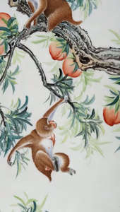 猴子摘桃画