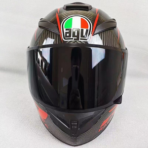 agv头盔黑金70周年agv黑红轨迹黑红双r全覆式仿碳纤维摩