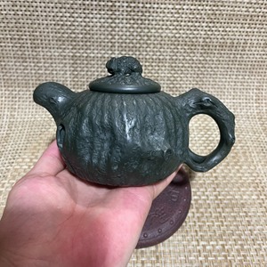 范菊华紫砂壶 金蟾供春 陈腐原矿老民国绿泥 全手工制作 容量