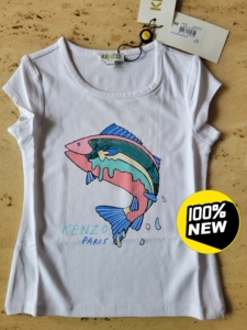 4a/104cm儿童亮片鱼t恤kenzo,289元全新