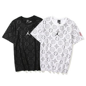 clot陈冠希aj飞人刺绣logo中国风满印潮流纯棉短袖t恤