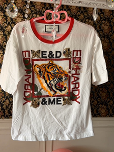 ed hardy埃德哈迪潮牌专柜正品老虎水钻满钻t恤.上衣x