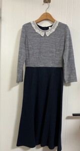 欧点全新ou 女装优雅格纹提花二合一拼接针织连衣裙女155码_阿里巴巴