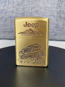 00晴天cqt29546699淘宝zippo煤油打火机白铜银色加厚盔甲吉普车jeep