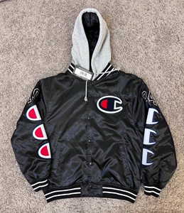 supreme 18fw champion联名假两件棉服夹克