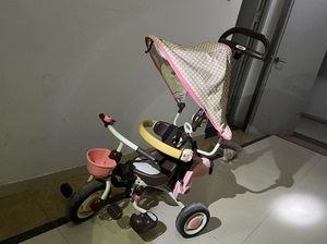 日本ides折叠儿童三轮车小孩脚踏车宝宝单车遛娃神器自行车婴