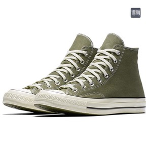 converse匡威1970s三星标橄榄绿军绿低帮高帮帆布鞋