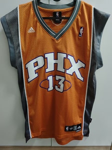 nba太阳队史蒂夫纳什球衣,阿迪刺绣sw,黄金s码,成色如图