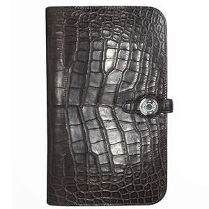 8新]爱马仕hermes鳄鱼皮雾面深棕子母款手拿钱包男女通用款