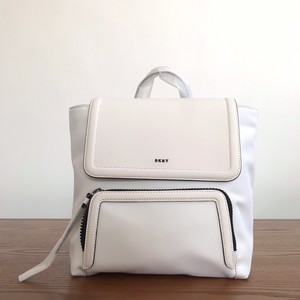 dkny 正品白色尼龙布配牛皮迷你双肩背包