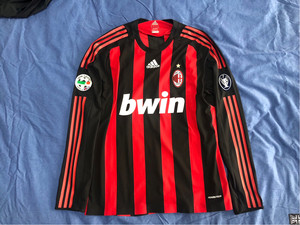 0809赛季ac米兰主场长袖卡卡更衣室版球衣
