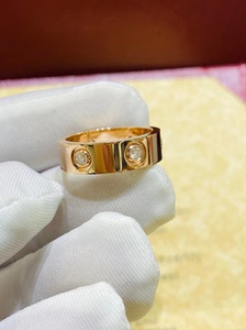 卡地亚六钻戒指 金重七克 真金真钻